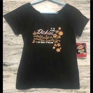 Dickies NWT wide neck graphic tee for girl 8-10